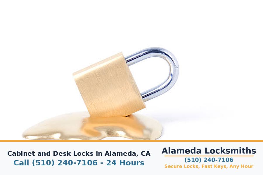 Filing cabinet lock being replaced in an office