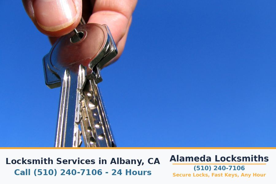 Replacement keys cut on site for a customer in Albany, CA
