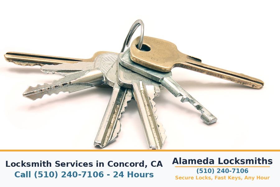 Locksmith working on a residential door lock in Concord, CA