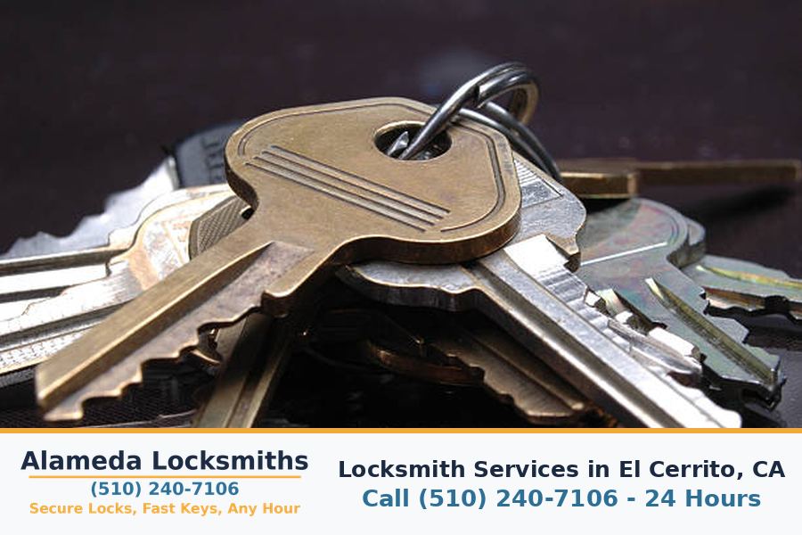 Replacement keys cut on site for a customer in El Cerrito, CA