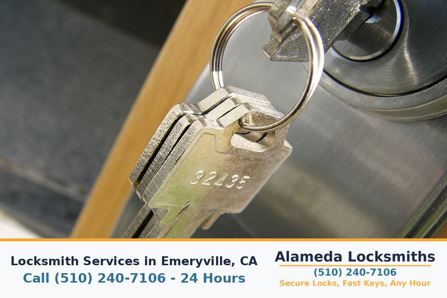 Replacement keys cut on site for a customer in Emeryville, CA