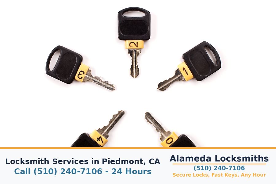 Replacement keys cut on site for a customer in Piedmont, CA