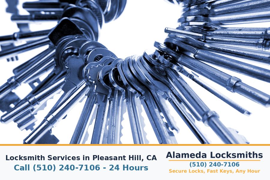 Locksmith working on a residential door lock in Pleasant Hill, CA