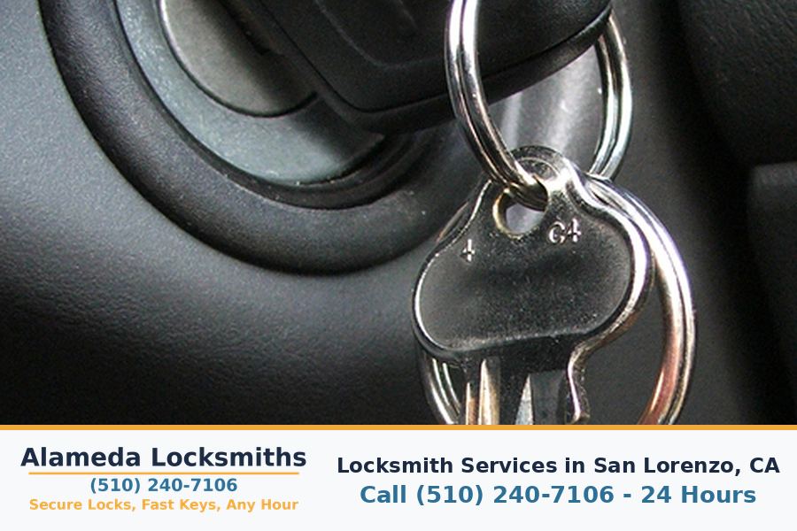 Replacement keys cut on site for a customer in San Lorenzo, CA