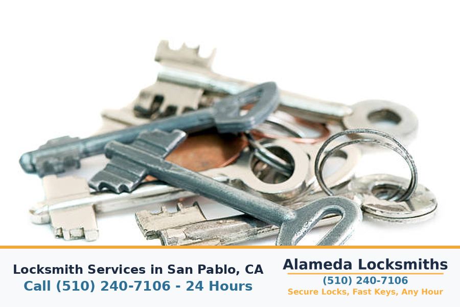 Replacement keys cut on site for a customer in San Pablo, CA