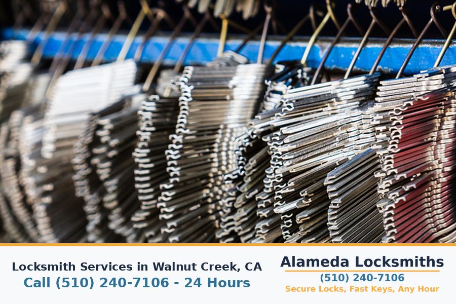 Locksmith working on a residential door lock in Walnut Creek, CA