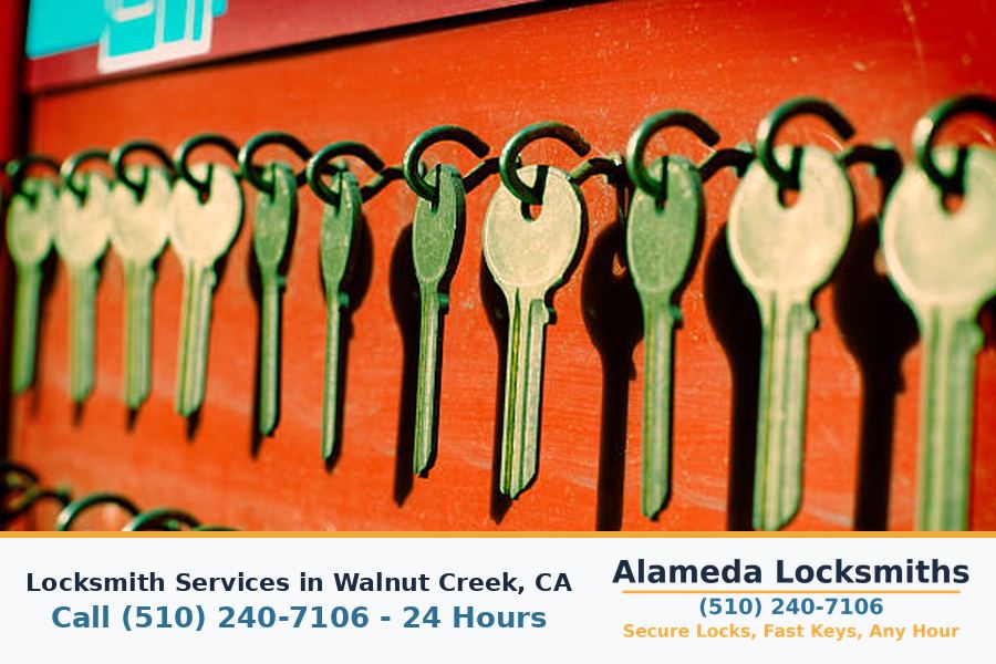 Replacement keys cut on site for a customer in Walnut Creek, CA